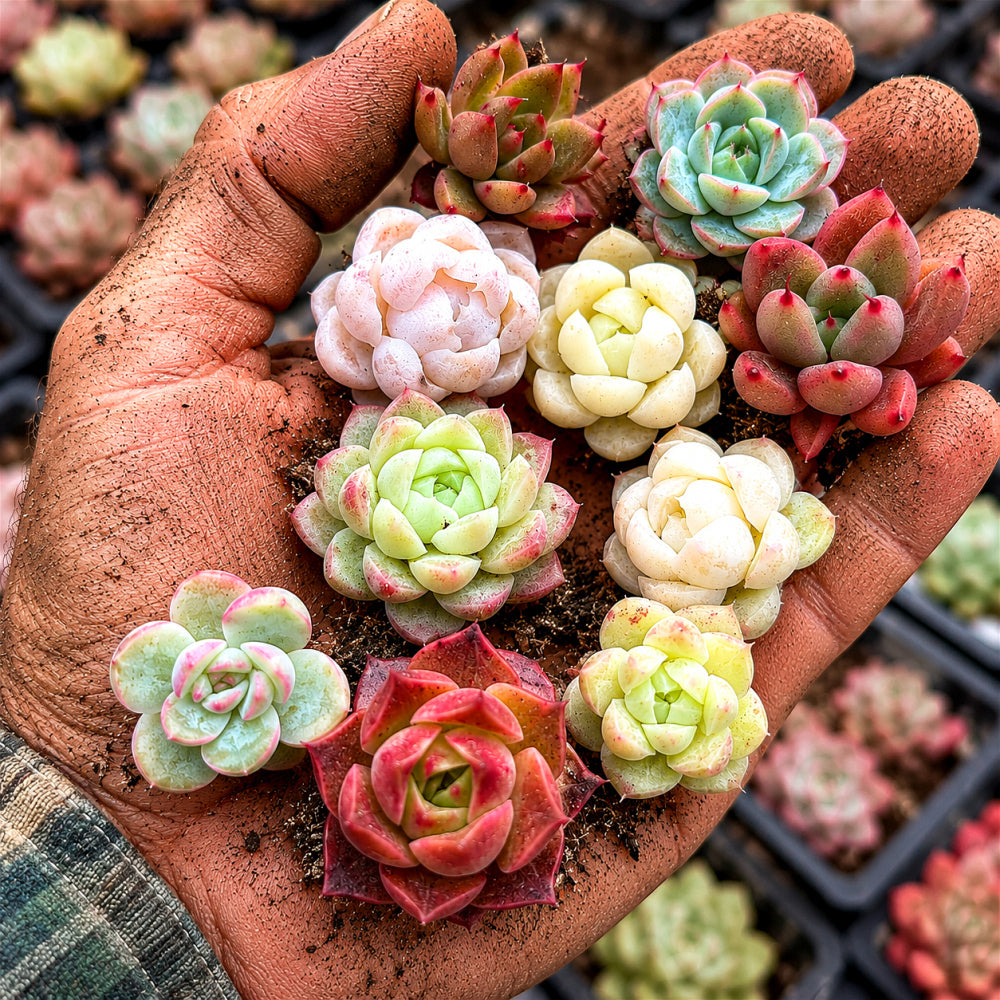 Beginner's Trial 24-PCS/Set Tiny Succulent Babies - Assorted Varieties Live Colorful Plant for DIY & Gifting