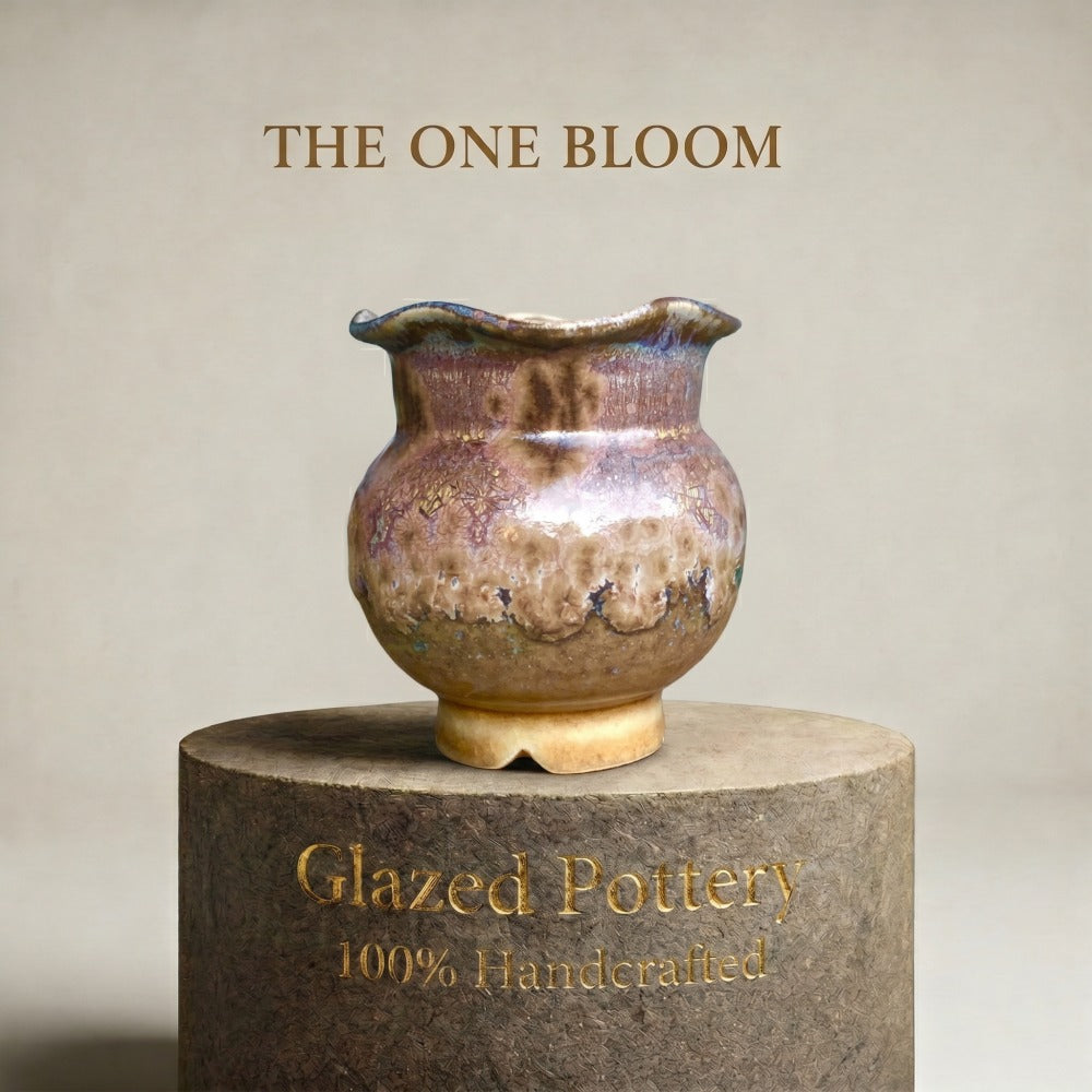 SC-SN0015 Rustic Handmade Clay Planter Pot - Pot rim diameter: 1.8"