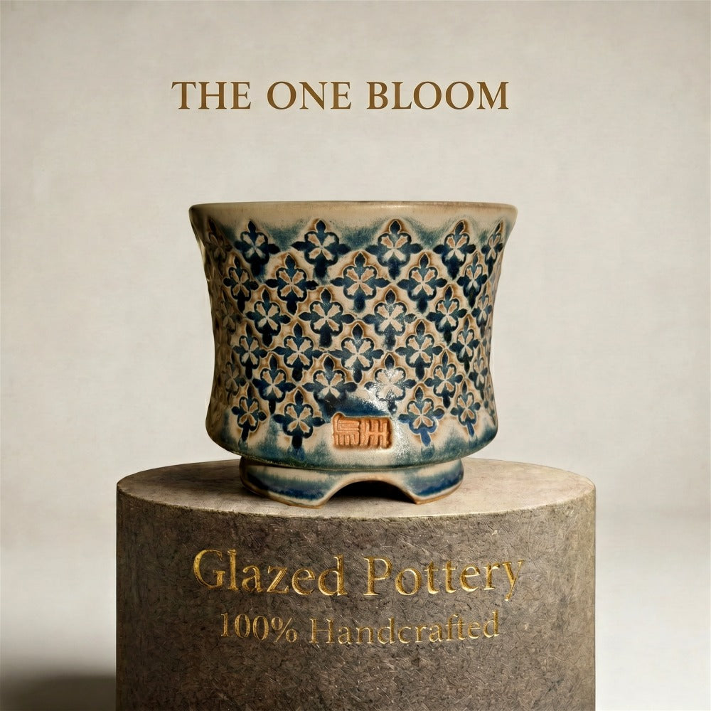 WS-0054 Artisan Handcrafted Pottery Planter Pot - Pot rim diameter: 3"