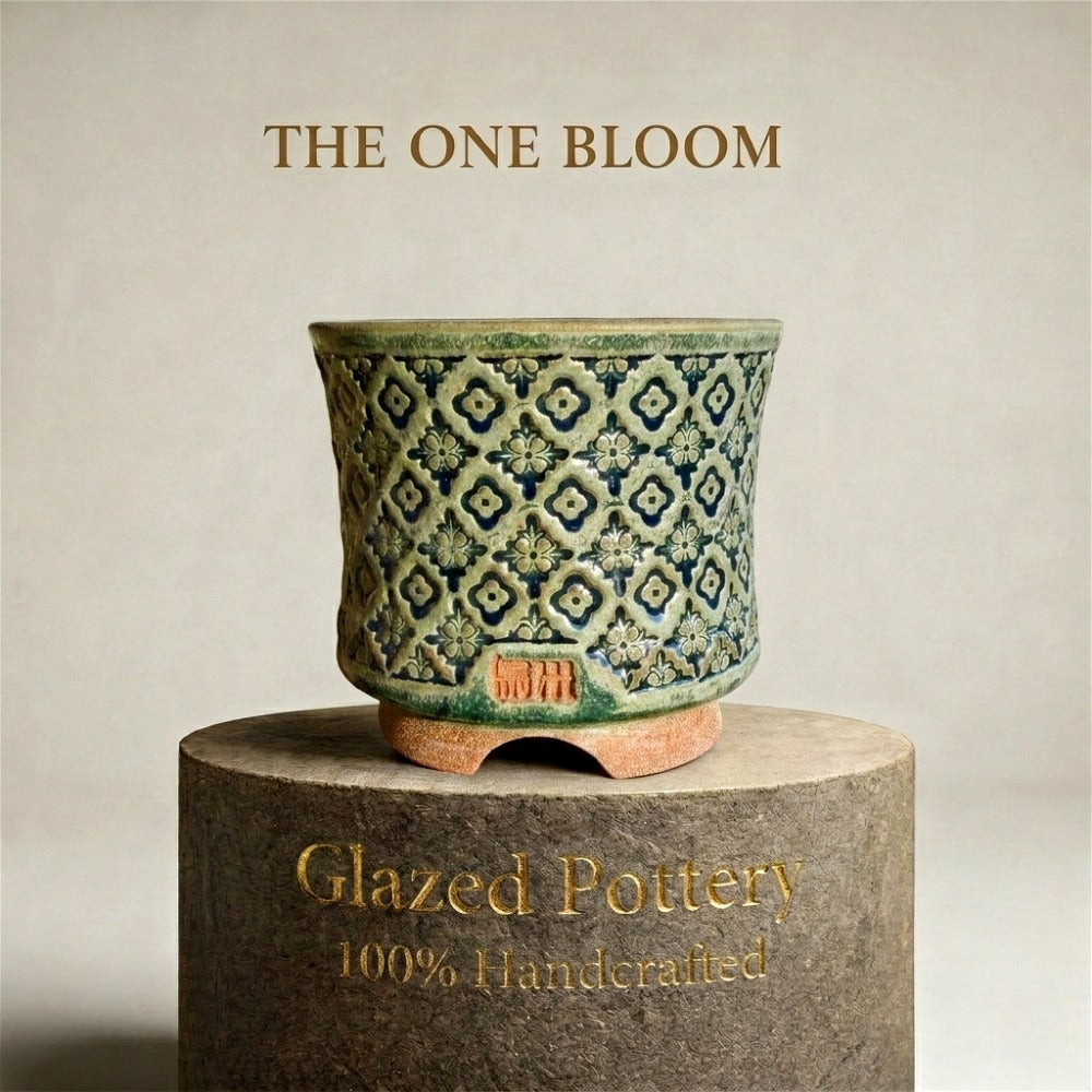 WS-0055 Handmade Artisan Pottery Planter Pot - Pot rim diameter: 3"