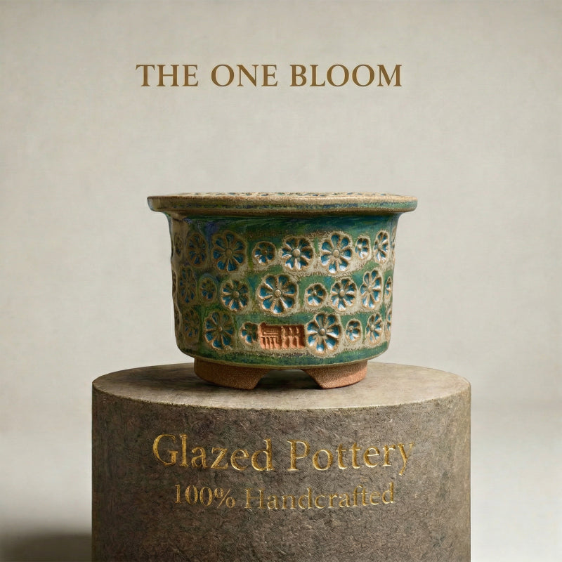 Pot Rim Dates WS0032 Handmade Artisan Pottery Planter Pot - Pot rim diameter: 3 ...