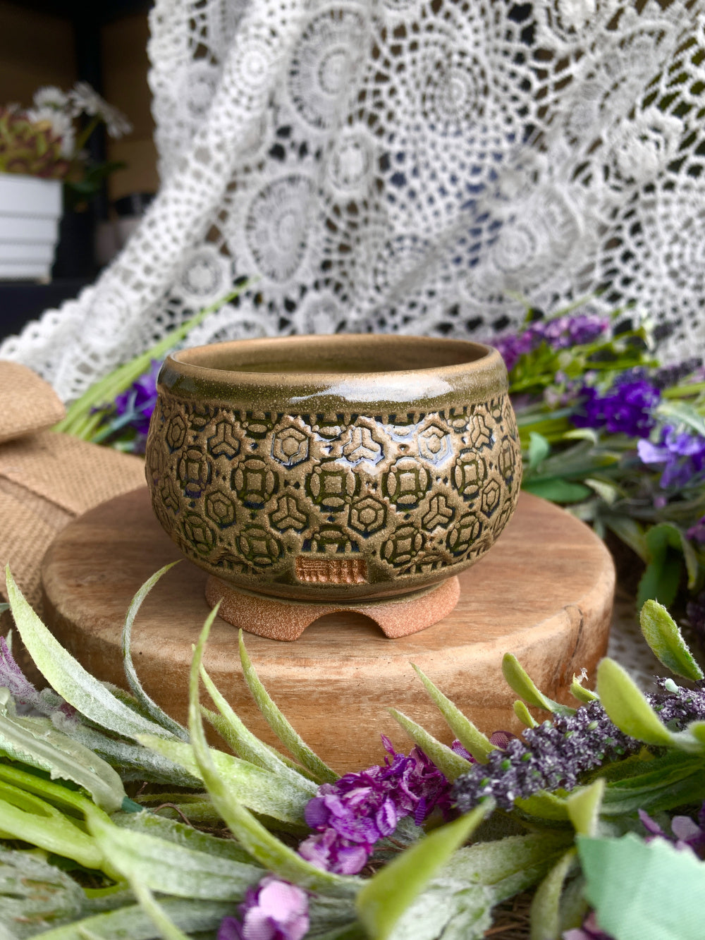 WS0038 Premium Handmade Ceramic Planter Pot - Pot rim diameter: 3 ...