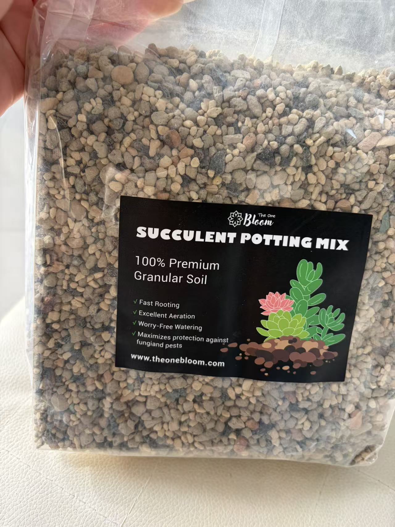 Inorganic Succulent Soil Mix 2.5 lb / 5 lb, Fast Draining Granular Potting Mix for Cactus, Bonsai & Indoor Plants