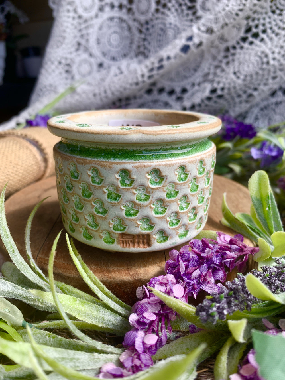 WS0030 Handcrafted Pottery Plant Pot - Pot rim diameter: 2.4