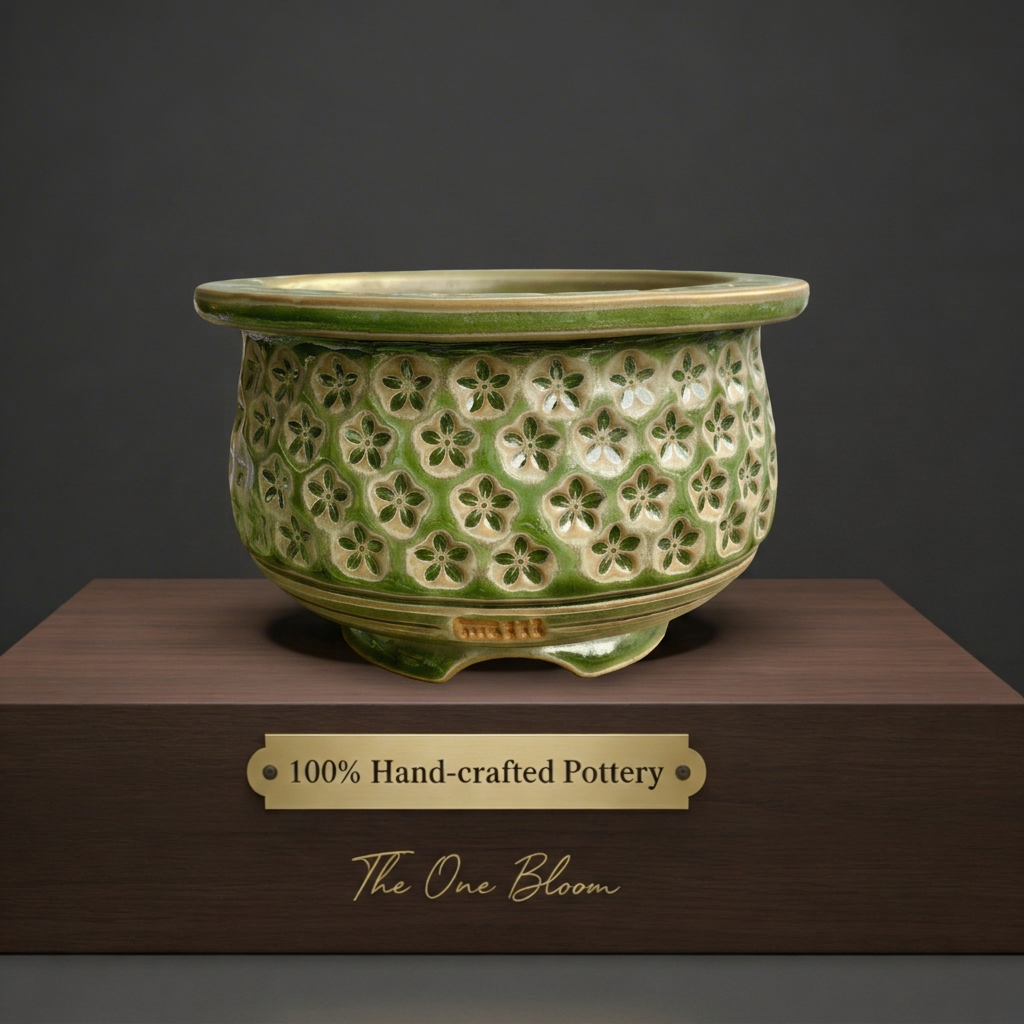 WS0002 Premium Handmade Ceramic Planter Pot - Pot rim diameter: 3.6"