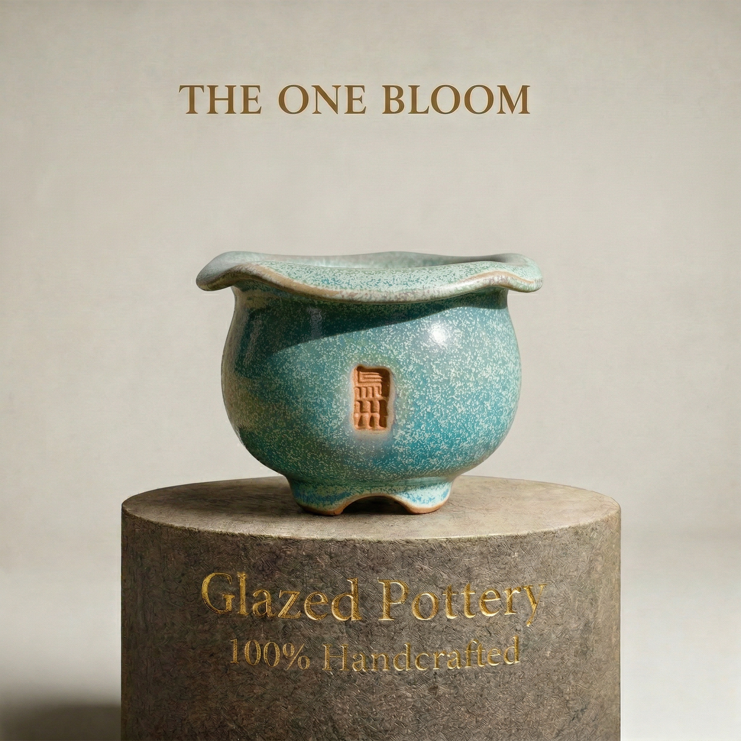 WS0011 Handmade Artisan Pottery Planter Pot - Pot rim diameter: 1.8"