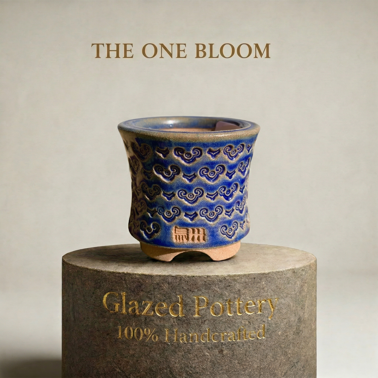 WS0013 Handmade Artisan Pottery Planter Pot - Pot rim diameter: 1.8"