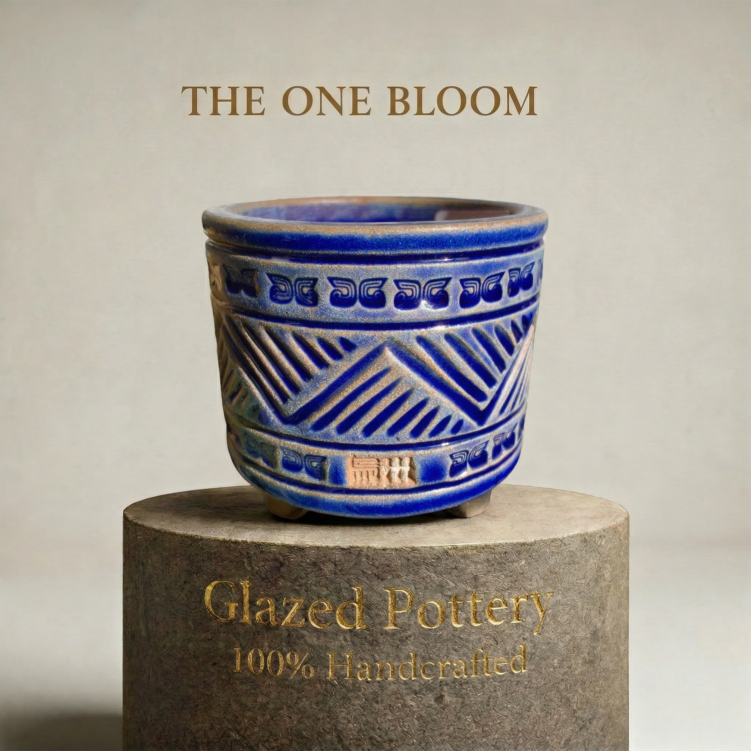 WS0016 Rustic Handmade Clay Planter Pot - Pot rim diameter: 2.3"